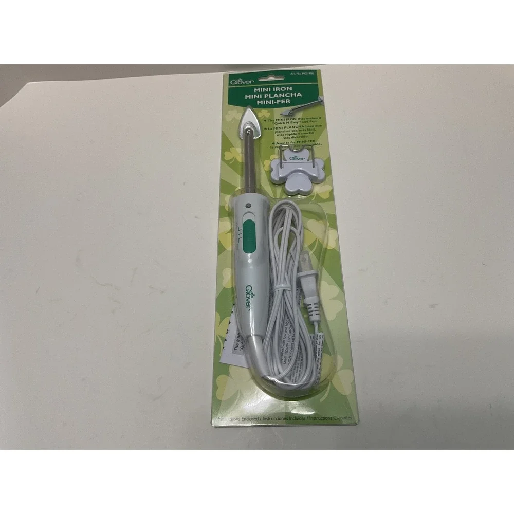 Clover Mini Iron MCI-900 for Quilting Crafting Applique White‎ Green New